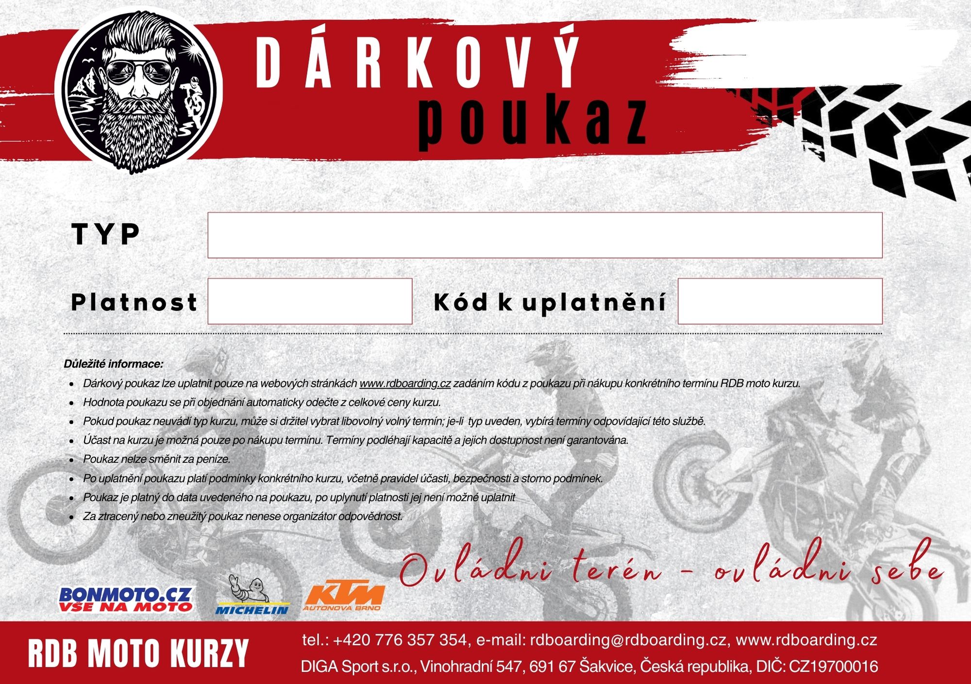Dárkový poukaz na RDB MOTO KURZ